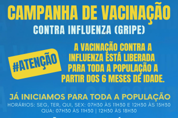 Campanha de Vacinação contra Influenza é ampliada para toda a população