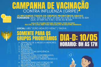 Dia D da Vacinação contra a Gripe será neste sábado, 10 de maio