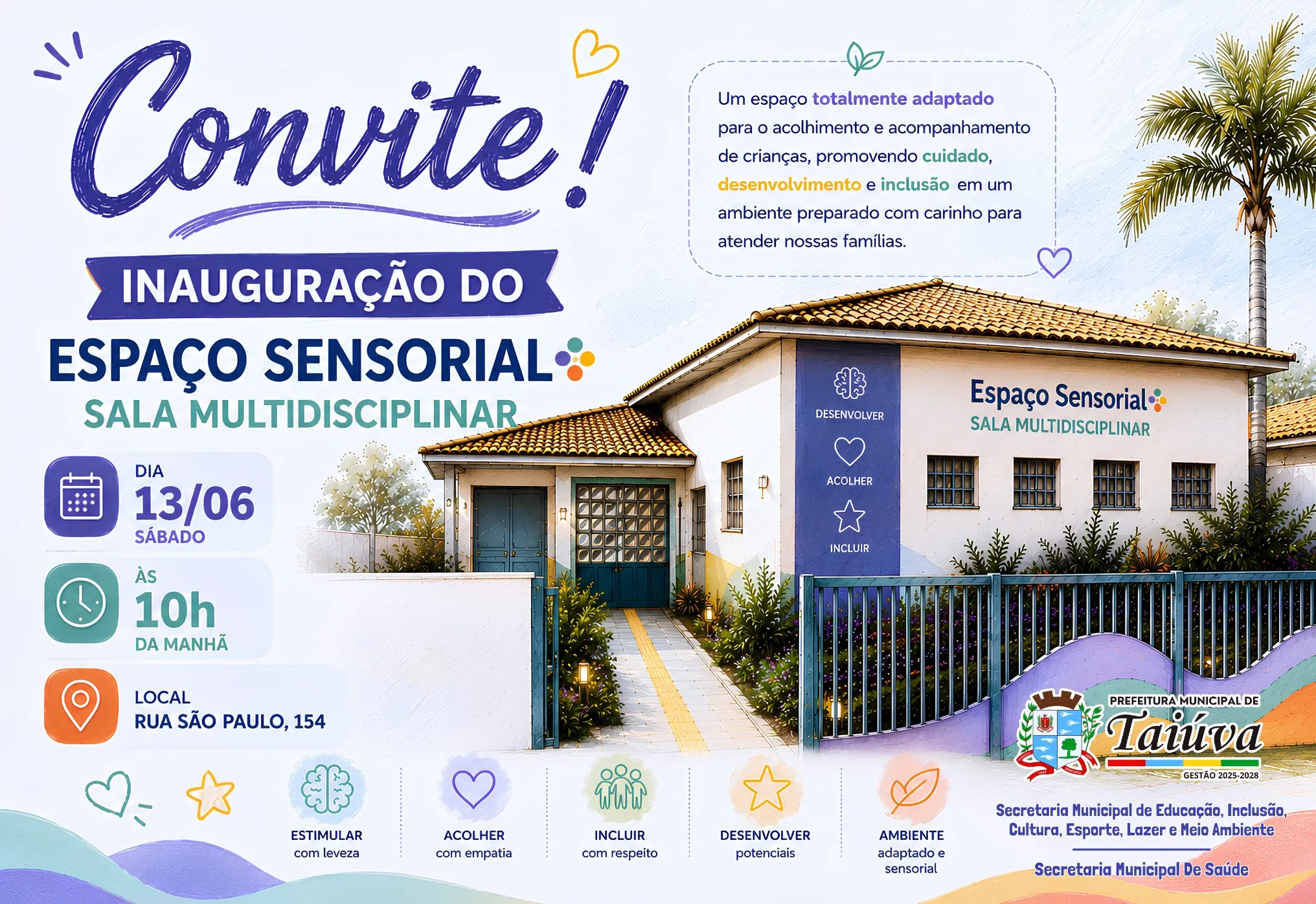 Taiúva ganha novo Espaço Sensorial – Sala Multidisciplinar no dia 13 de junho