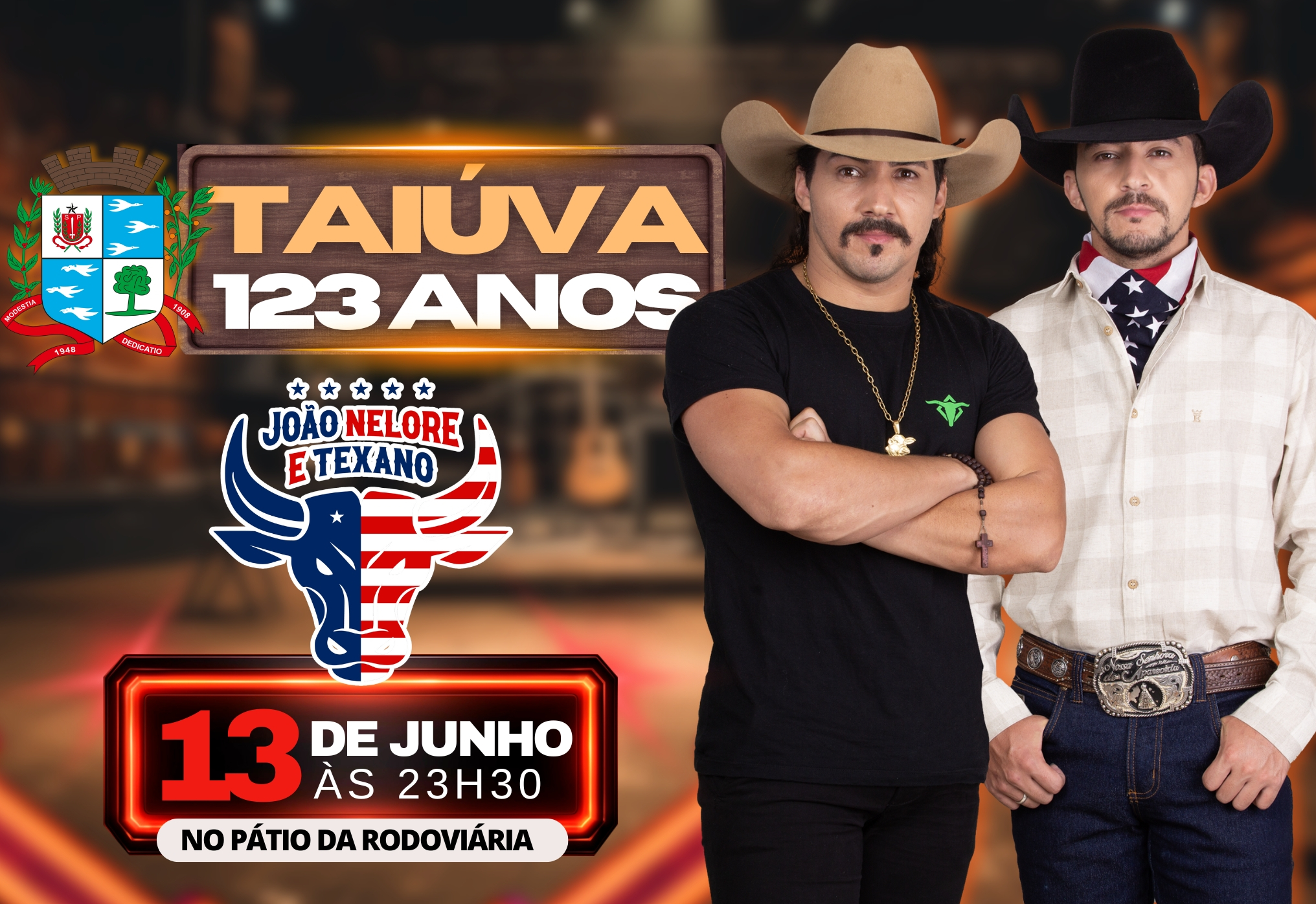 Taiúva comemora 123 anos com festa e música ao vivo