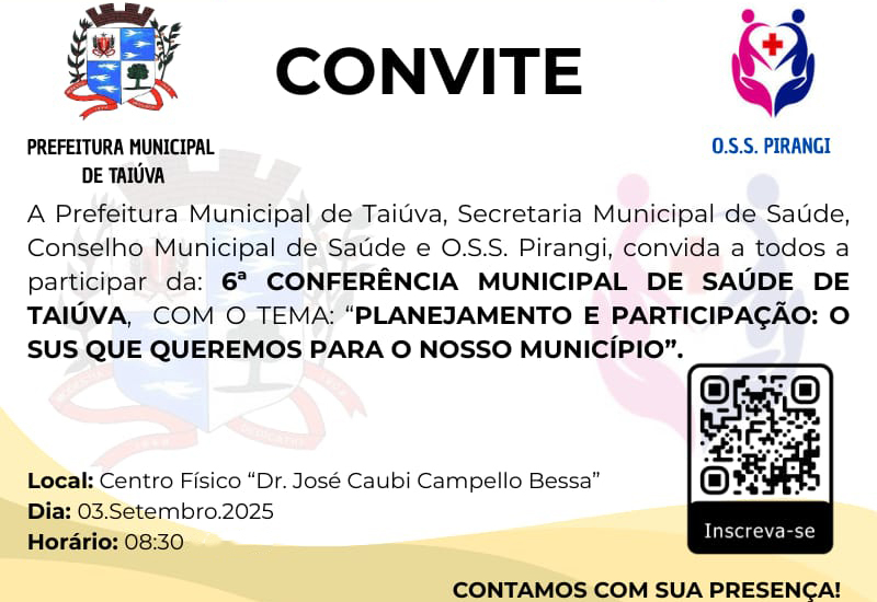 Taiúva realiza 6ª Conferência Municipal de Saúde em setembro