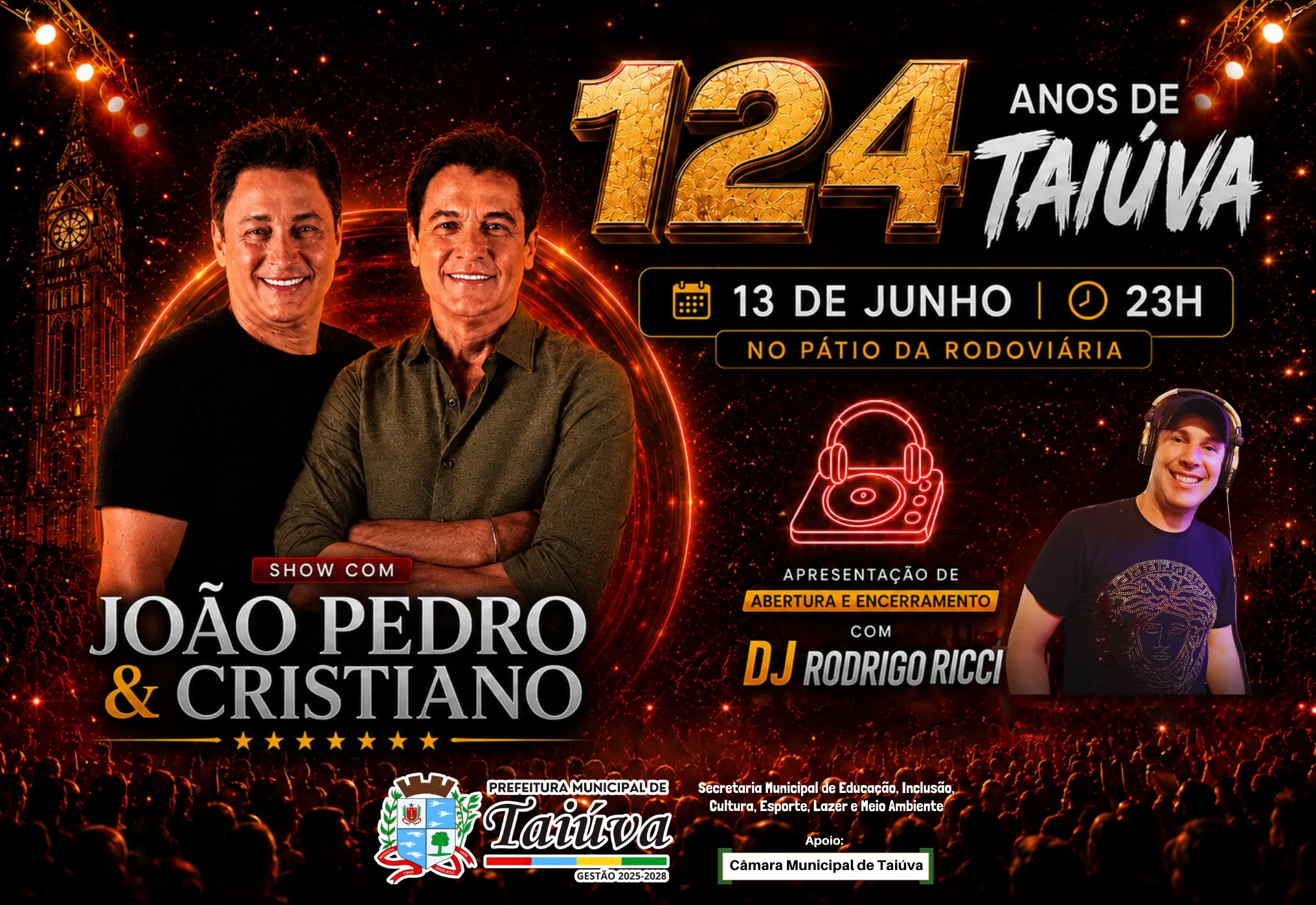 Taiúva celebra 124 anos com grande show de João Pedro & Cristiano