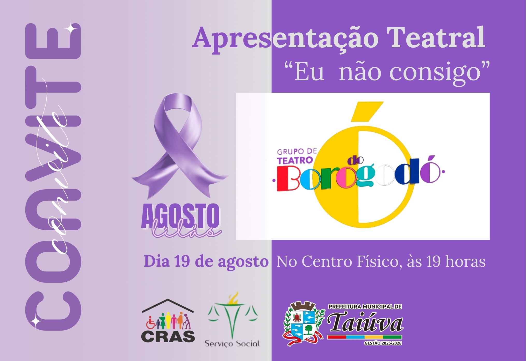 Centro Físico receberá apresentação teatral em campanha pelo fim da violência contra a mulher