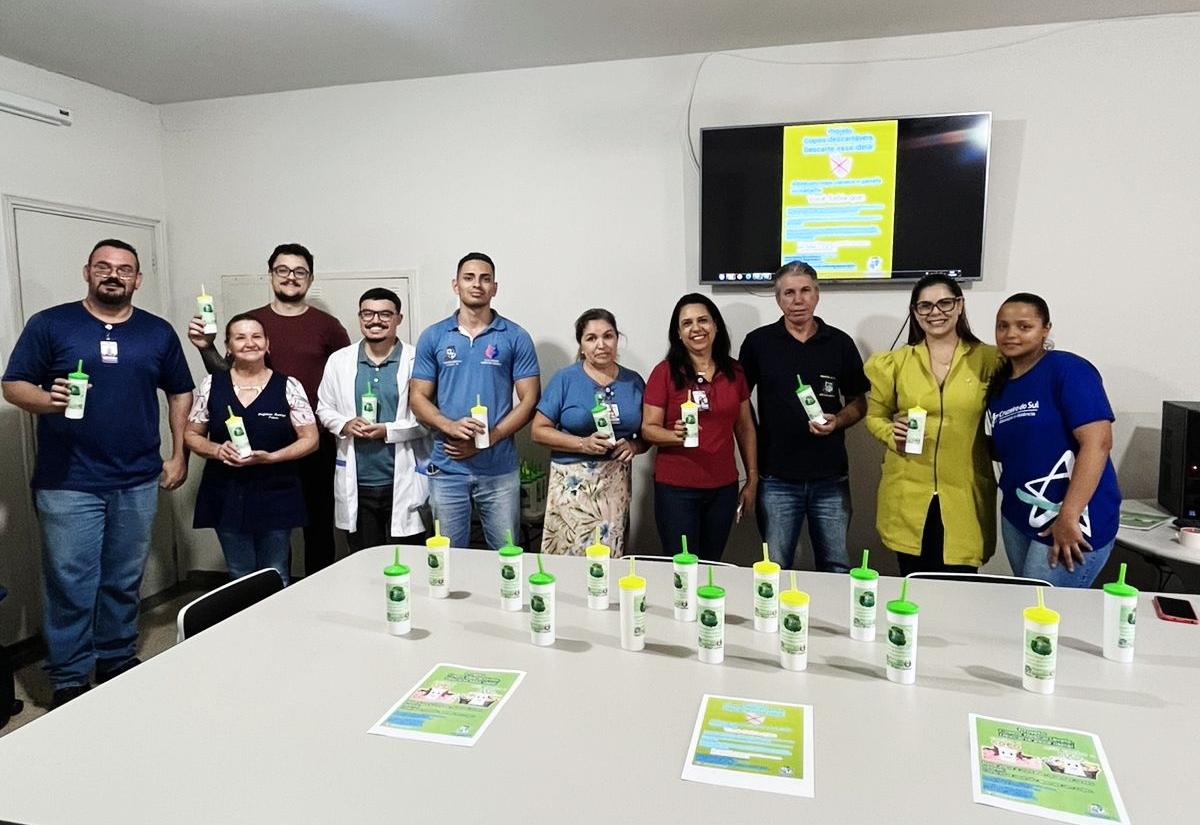 Prefeitura de Taiúva promove palestra sobre redução do uso de copos descartáveis a Unidade Mista de Saúde Santo Antônio